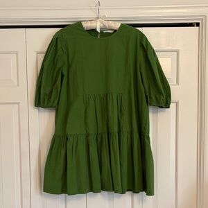 Oak + Fort Tiered Puff-Sleeve Dress